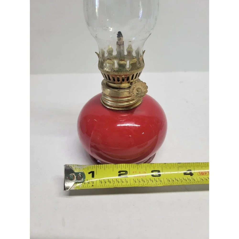 Red LampLight Farms VINTAGE Glass Oil Lamp CHRISTMAS HOLIDAY‎ DECOR